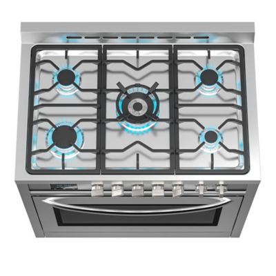 Image showing  36 in. Professional Dual Fuel Range Stainless Steel with Legs, KM-FR36DF-SS