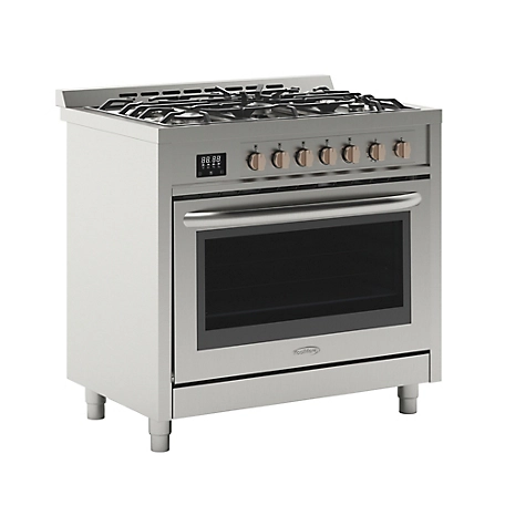KoolMore 36 in. Stainless Steel Professional Gas Range with Legs., KM-FR36GL-SS