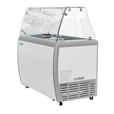 Image showing  50 in. Gelato Dipping Cabinet Display Freezer with and Sneeze Guard 13 cu. ft., KM-GDC-49SD-FG