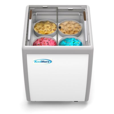Image showing  26 in. 4 Tub Ice Cream Dipping Cabinet Display Freezer with Sliding Glass Door, 6 cu. ft., KM-ICD-26SD