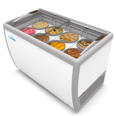 KoolMore 50 in. 8 Tub Ice Cream Dipping Cabinet Display Freezer with Sliding Glass Door, 13 cu. ft., KM-ICD-49SD