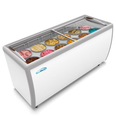 KoolMore 70 in. 12 Tub Ice Cream Dipping Cabinet Display Freezer with Sliding Glass Door, 20 cu. ft., KM-ICD-71SD