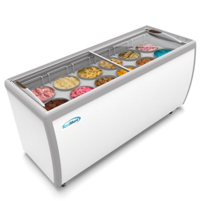 KoolMore 20 cu. ft. 70 in. 12 Tub Ice Cream Dipping Cabinet Display Freezer with Sliding Glass Door