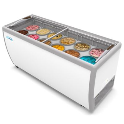 Image showing  20 cu. ft. 70 in. 12 Tub Ice Cream Dipping Cabinet Display Freezer with Sliding Glass Door