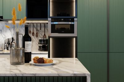 Image showing 6 th KoolMore 24 in. Stainless-Steel Microwave Drawer with Oven, Wall-Mounted with Flat Bottom,1.2 cu. ft., KM-MD-1SS