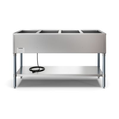 Image showing  Four Pan Open Well Electric Steam Table with Undershelf, KM-OWS-4