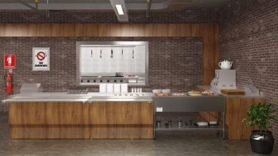 Image showing  Four Pan Open Well Electric Steam Table with Undershelf, KM-OWS-4