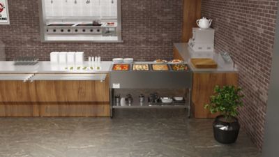 Image showing 5 th KoolMore Four Pan Open Well Electric Steam Table with Undershelf, KM-OWS-4