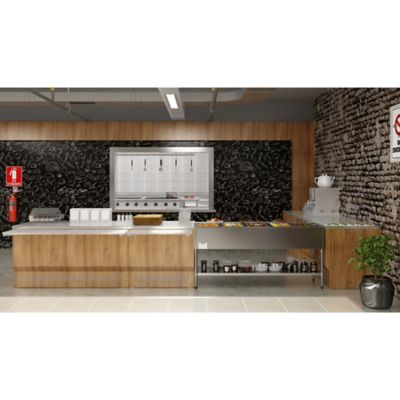 Image showing  Five Pan Open Well Electric Steam Table with Undershelf, 240V, KM-OWS-5