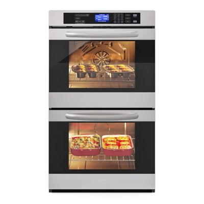 KoolMore 5 cu. ft. Stainless-Steel Premium Convection Double-Unit Wall Oven, KM-WO30D-SS