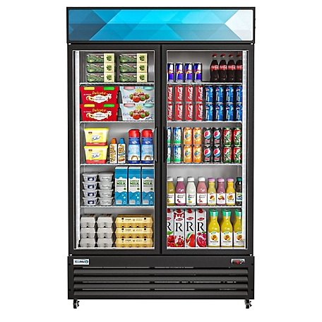 KoolMore 47 in. Two-Door Merchandiser Refrigerator - 38 cu. ft., MDR-2GD-35C