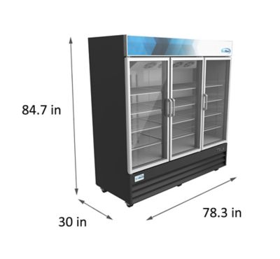 Image showing  78 in. Three-Door Merchandiser Refrigerator - 53 cu. ft., MDR-3GD