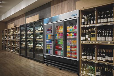 Image showing  78 in. Three-Door Merchandiser Refrigerator - 53 cu. ft., MDR-3GD