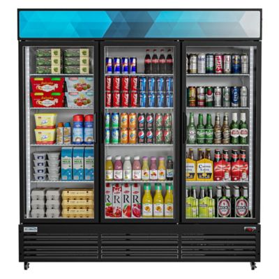 KoolMore 71 in. Three-Door Merchandiser Refrigerator - 56 cu. ft., MDR-3GD-63C