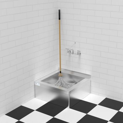 KoolMore 13 in. Commercial Floor Mop Sink with Deep Basin, Bowl Size 24 in. x 24 in. x 13 in., MPS-2424133