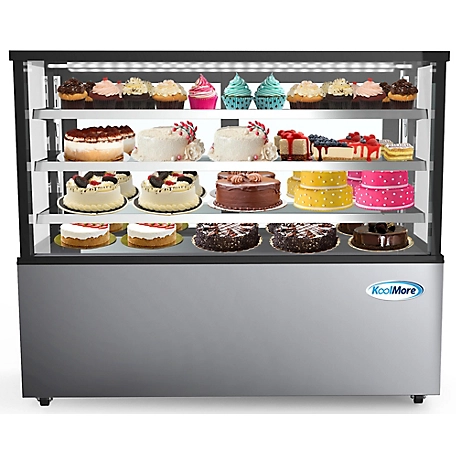 KoolMore 71 in. Refrigerated Bakery Display Case for Cakes, Stainless Steel Frame, 30 cu. ft., RBD30C