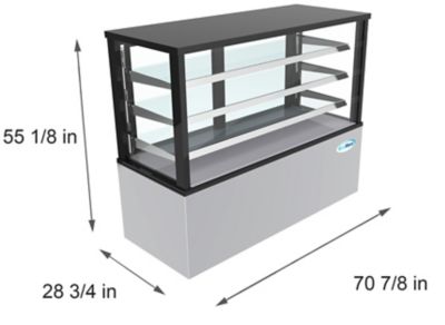 Image showing  71 in. Refrigerated Bakery Display Case for Cakes, Stainless Steel Frame, 30 cu. ft., RBD30C
