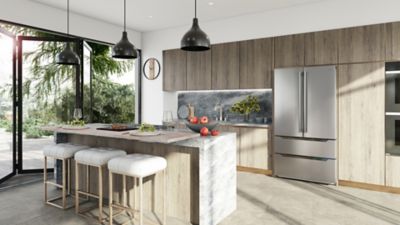 Image showing  22.5 cu. ft. French Door Refrigerator with Ice Maker and Deep Freezer, RERFDSS-22C