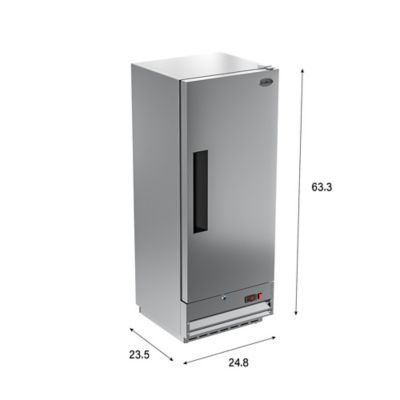 Image showing  25 in. Commercial Stainless Steel 1-Door Reach-In Freezer, 12 cu. ft., RIF-1D-SS12C