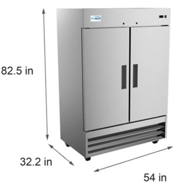 Image showing  54 in. Two-Door Reach-In Freezer 47 cu. ft., RIF-2D-SS