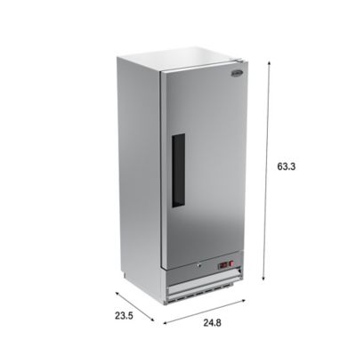 Image showing  25 in. Commercial Stainless Steel 1-Door Reach-In Refrigerator, 12 cu. ft., RIR-1D-SS12C