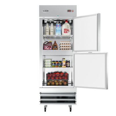 Image showing  28 in. Commercial Stainless Steel Solid Half Door Reach-In Refrigerator, 23 cu. ft., RIR-1D-SSHD