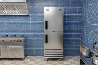 Image showing 6 th KoolMore 28 in. Commercial Stainless Steel Solid Half Door Reach-In Refrigerator, 23 cu. ft., RIR-1D-SSHD