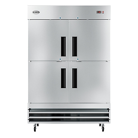 KoolMore 54 in. Commercial Stainless Steel Solid Half Door Reach-In Refrigerator 47 cu. ft., RIR-2D-SSHD