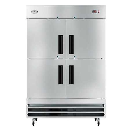 KoolMore 54 in. Commercial Stainless Steel Solid Half Door Reach-In Refrigerator 47 cu. ft., RIR-2D-SSHD