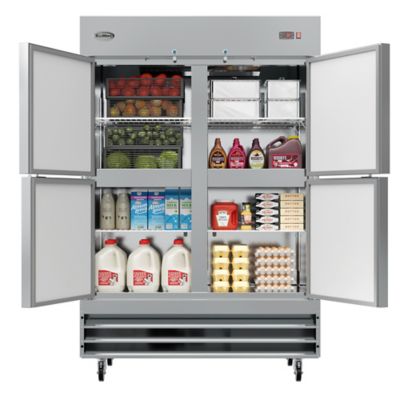 Image showing  54 in. Commercial Stainless Steel Solid Half Door Reach-In Refrigerator 47 cu. ft., RIR-2D-SSHD