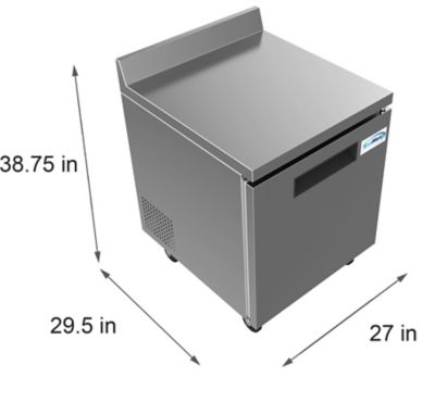 Image showing  27 in. One-Door Worktop Refrigerator with 3.5 in. Backsplash - 6.3 cu. ft., RWT-1D-6C