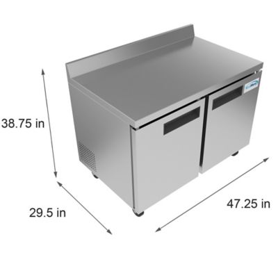 Image showing  48 in. Two-Door Worktop Refrigerator with 3.5 in. Backsplash - 12 cu. ft., RWT-2D-12C