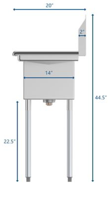 Image showing  30 in. One Compartment Stainless Steel Commercial Sink with 2 Drainboards, SA101410-10B3