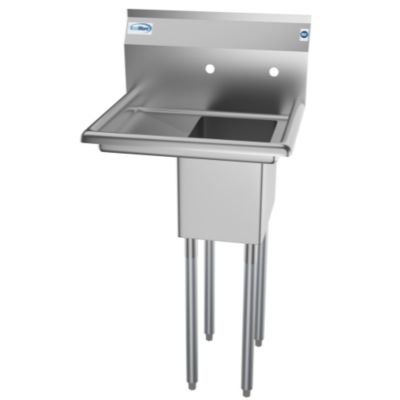 Image showing  23 in. One Compartment Stainless Steel Commercial Sink with Drainboard, SA101410-10L3