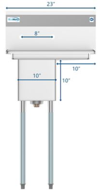 Image showing  23 in. One Compartment Stainless Steel Commercial Sink with Drainboard, Bowl Size 10 x 14 x 10 in., SA101410-10R3