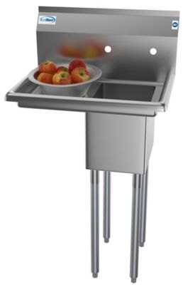 Image showing 6 th KoolMore 25 in. One Compartment Stainless Steel Commercial Sink with Drainboard, SA101410-12L3