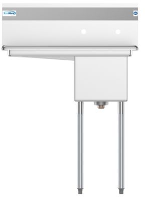 Image showing  31 in. One Compartment Stainless Steel Commercial Sink with Drainboard, Bowl Size 12 x 16 x 10 in., SA121610-16L3