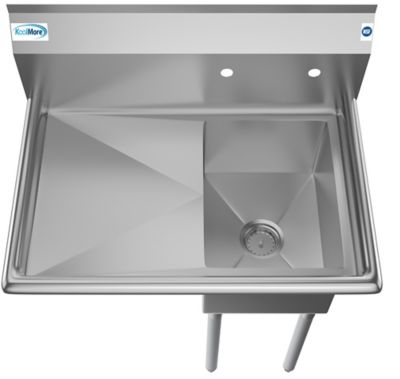 Image showing  31 in. One Compartment Stainless Steel Commercial Sink with Drainboard, Bowl Size 12 x 16 x 10 in., SA121610-16L3