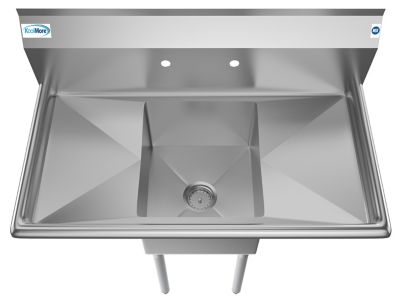 Image showing  38 in. One Compartment Stainless Steel Commercial Sink with Drainboards, Bowl Size 14 in. x 16 in. x 11 in.
