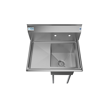KoolMore 29 in. One Compartment Stainless Steel Commercial Restaurant Sink  with Drainboard, SA141611-12L3 at Tractor Supply Co.
