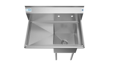 Image showing  33 in. One Compartment Stainless Steel Commercial Sink with Drainboard, Bowl Size 15 x 15 x 12 in., SA151512-15L3