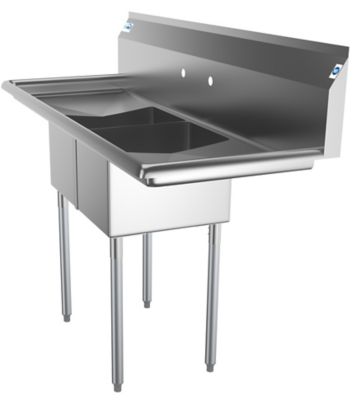 Image showing  56 in. Two Compartment Stainless Steel Commercial Sink with 2 Drainboards, SB121610-16B3