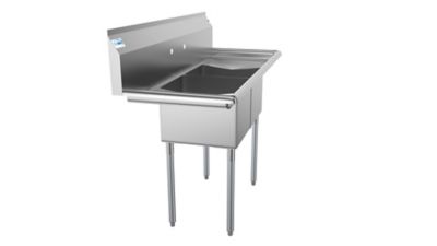 Image showing  52 in. Two Compartment Stainless Steel Commercial Sink with 2 Drainboards, SB141611-12B3