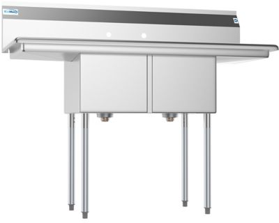 Image showing  52 in. Two Compartment Stainless Steel Commercial Sink with 2 Drainboards, SB141611-12B3