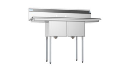 Image showing 7 th KoolMore 52 in. Two Compartment Stainless Steel Commercial Sink with 2 Drainboards, SB141611-12B3