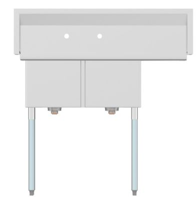 Image showing  43 in. Two Compartment Stainless Steel Commercial Sink with Drainboard, Bowl Size 14 x 16 x 11 in., SB141611-12L3