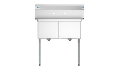 Image showing  36 in. Two Compartment Stainless Steel Commercial Sink, Bowl Size 15 in. x 15 in. x 12 in., SB151512-N3