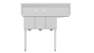 Image showing  45 in. Three Compartment Stainless Steel Commercial Sink with Drainboard, SC101410-12L3
