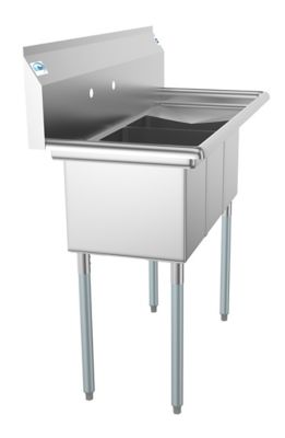 Image showing 6 th KoolMore 45 in. Three Compartment Stainless Steel Commercial Sink with Drainboard, SC101410-12R3
