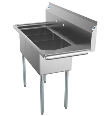 Image showing 7 th KoolMore 45 in. Three Compartment Stainless Steel Commercial Sink with Drainboard, SC101410-12R3